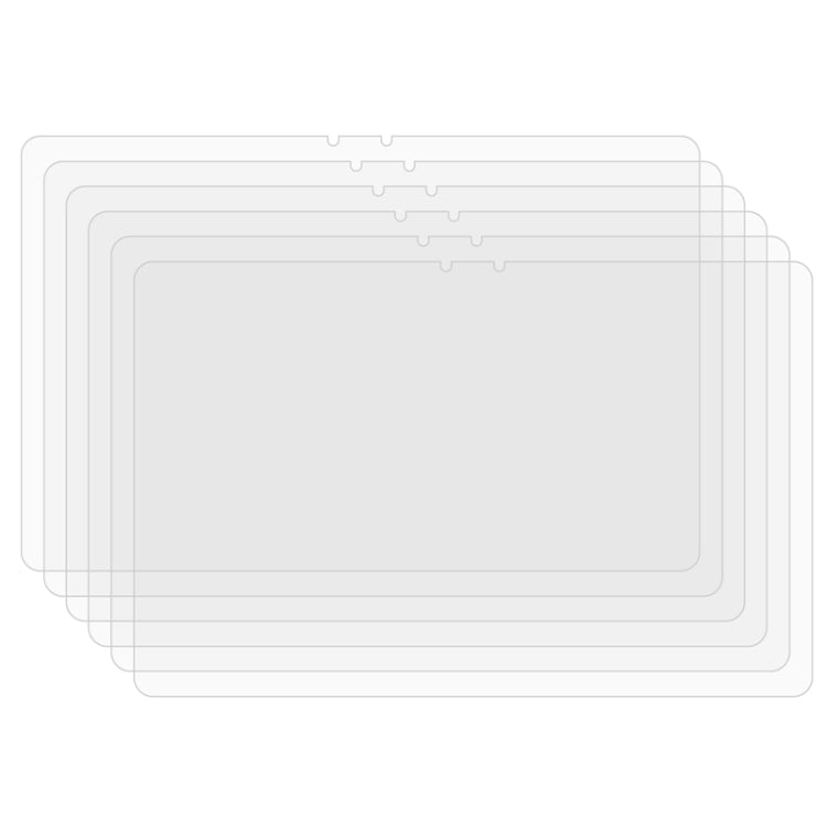 Set of 25 clear tempered glass tablet screen protectors, layered stack