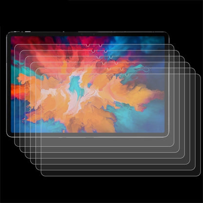 Set of 25 clear tempered glass tablet screen protectors, multiple layers shown
