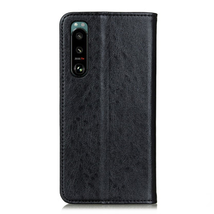 Black magnetic flip leather phone case with camera cutouts