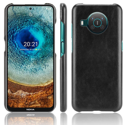 Shockproof phone case with litchi texture, black dual-layer PC/PU, rear camera cutout