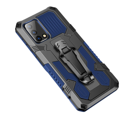 Shockproof protective phone case, blue and black armor design with camera cutouts