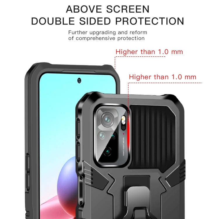 Shockproof protective phone case, black with raised camera bezel and double-sided protection