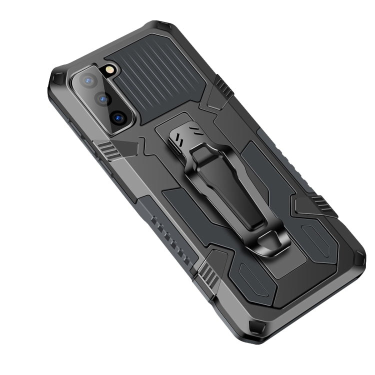 Shockproof phone case with teal accents, textured back and hand strap with kickstand