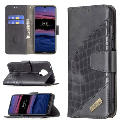 Black crocodile-texture PU leather flip phone wallet case with card slots and holder