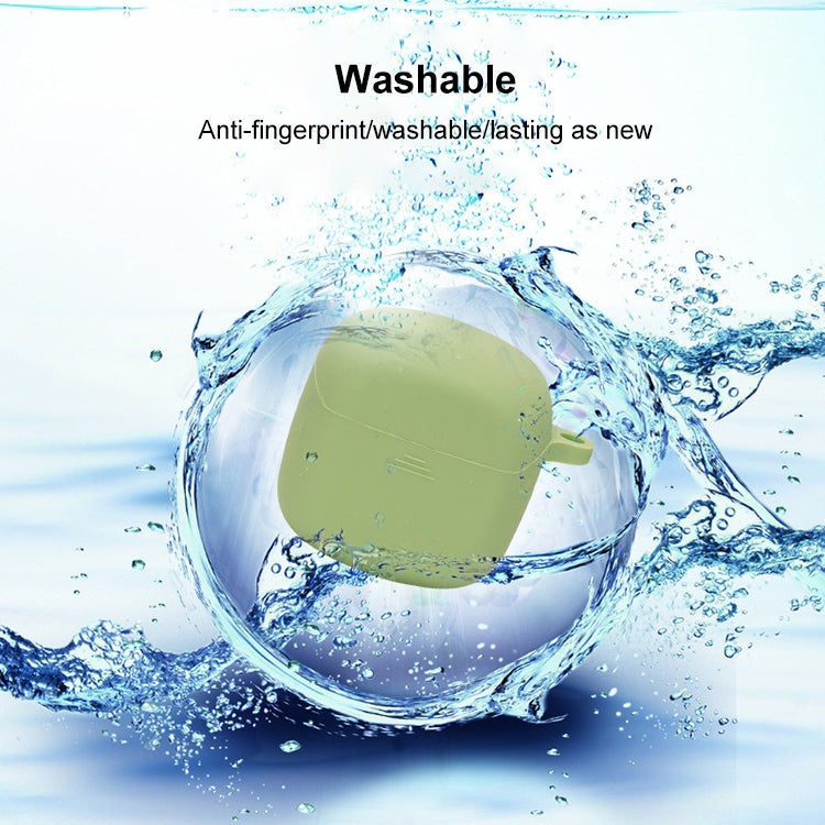 Washable silicone earbud protective case with water splash protection