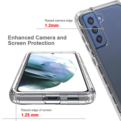 Transparent phone case with raised camera edge and raised screen edge for protection
