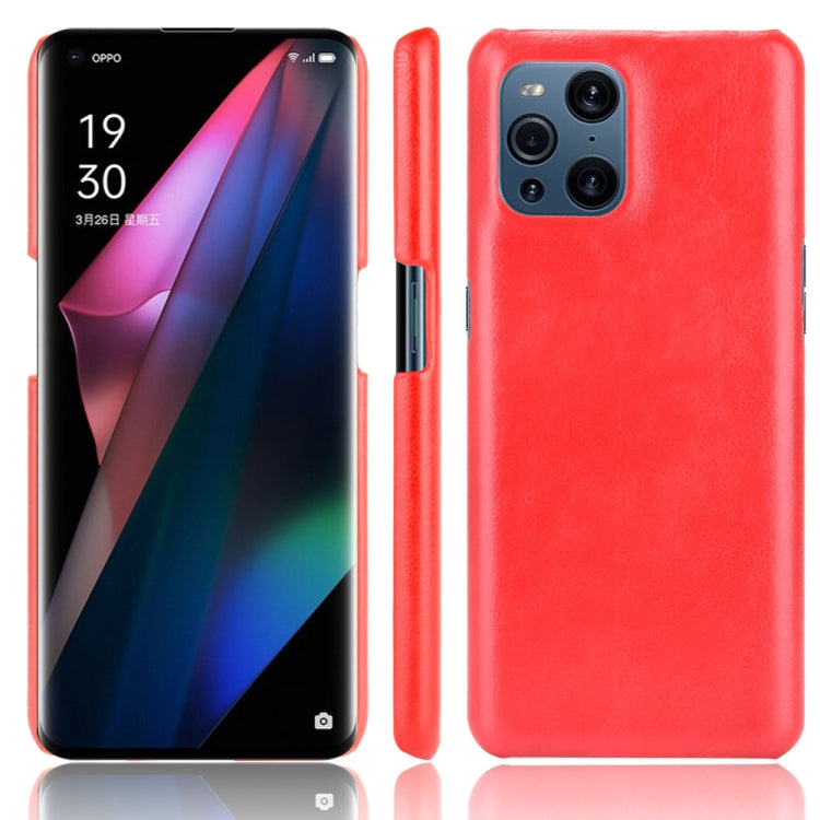 Shockproof litchi-texture phone case, red back with four camera cutouts