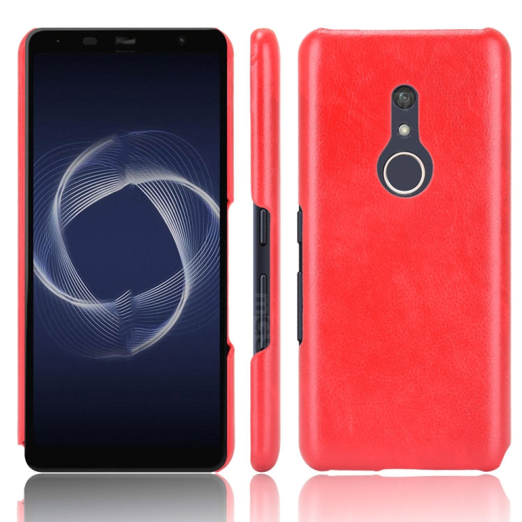 Shockproof litchi-texture phone case, red back with dual camera and ring opening