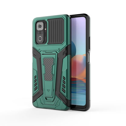 Green armored phone case with PC+TPU shockproof protection and raised camera bezel