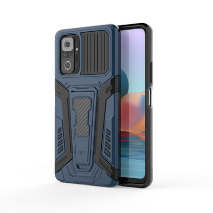 Blue rugged phone case with PC+TPU shockproof protection and raised camera bezel