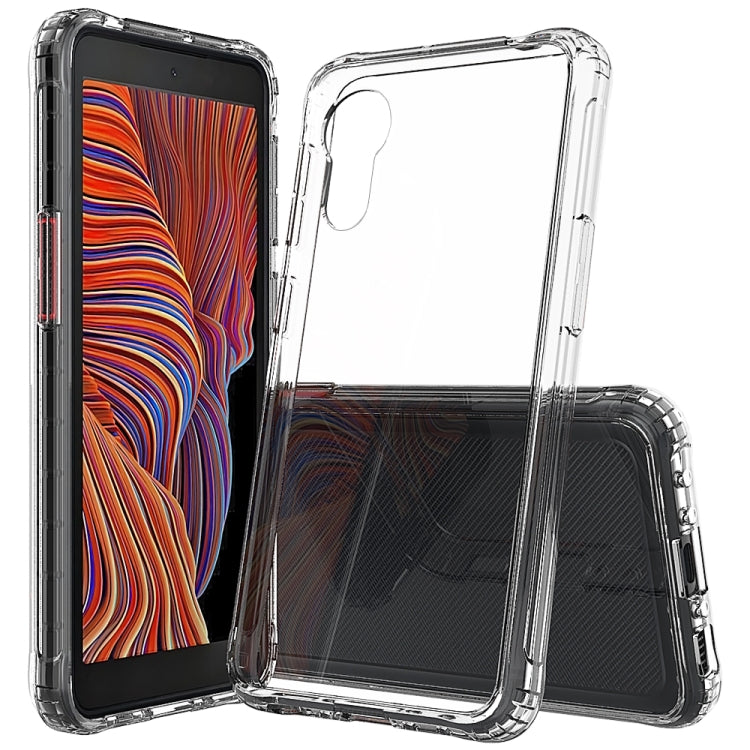 Clear shockproof phone case with raised corners and dual-layer bumper