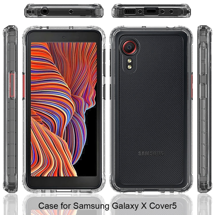 Clear phone case set showing front, back, and side ports cutouts