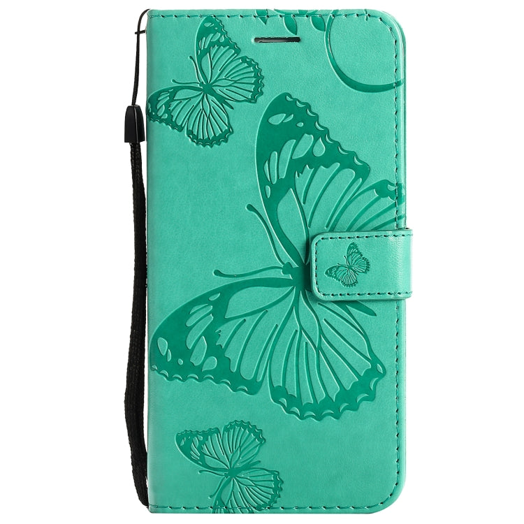 Green butterfly-pattern flip PU leather phone case with magnetic closure