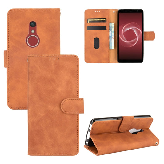 PU leather magnetic flip wallet case with card slots and stand, brown, for phone