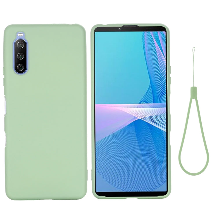 Mint green shockproof silicone phone case, full coverage with camera and button cutouts