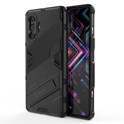 Rugged shockproof phone case with TPU armor, black, textured grip and cutouts