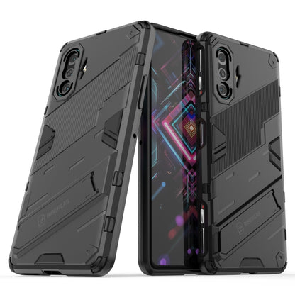 Rugged shockproof phone case, black TPU armor with front and back protection