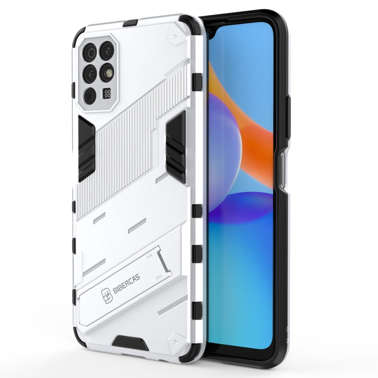 White rugged shockproof smartphone case with side grip and camera cutouts