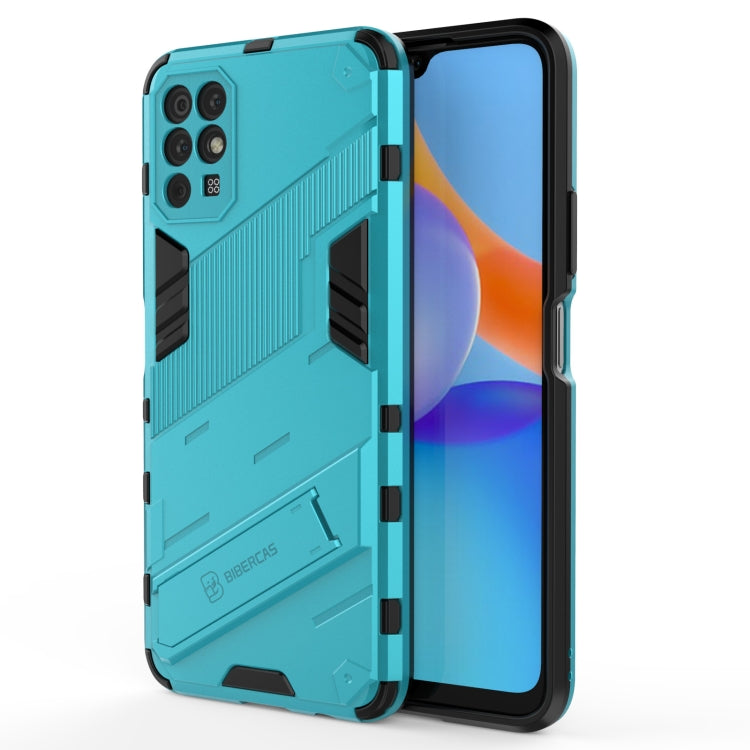 Teal rugged shockproof phone case with reinforced edges and camera openings
