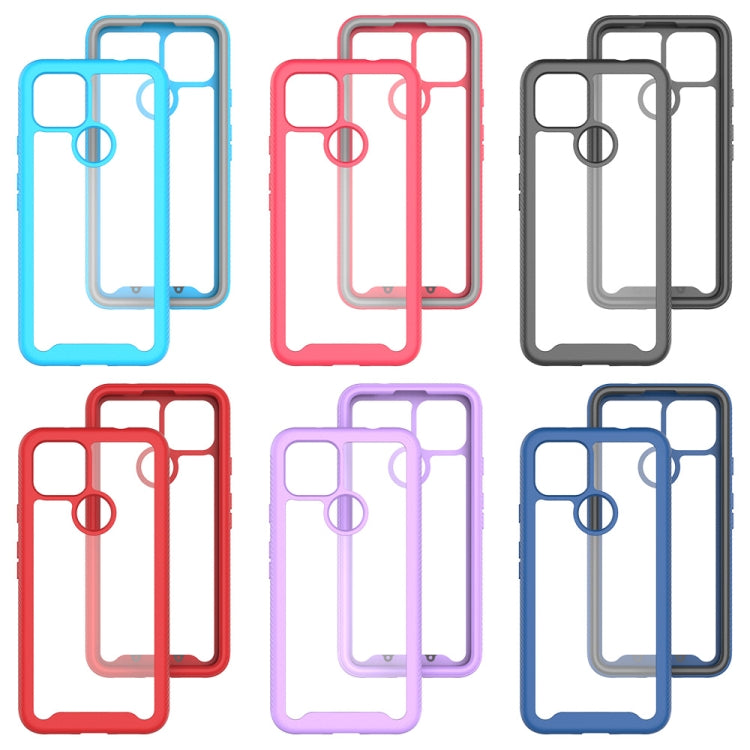 Assorted shockproof phone case colors, with geometric back and camera cutout.