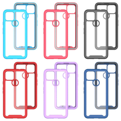 Assorted shockproof phone case colors, with geometric back and camera cutout.