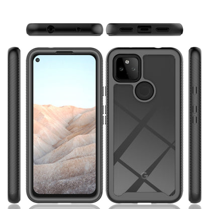 Black shockproof phone case with geometric pattern, front and back with side edges.