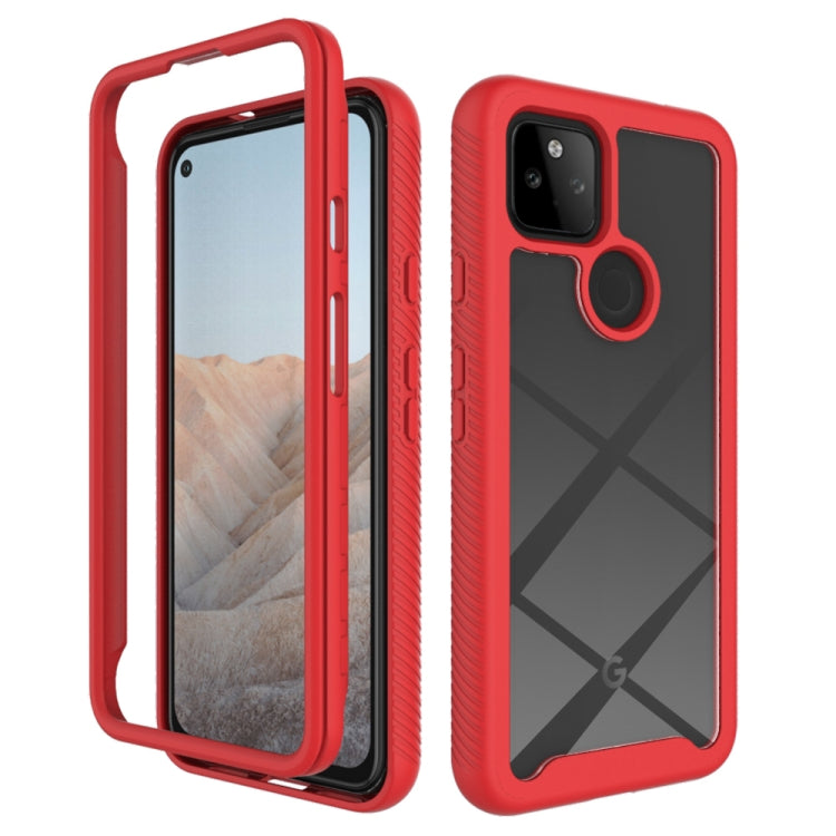 Red shockproof PC+TPU phone case with raised bezel and camera-ring cutout