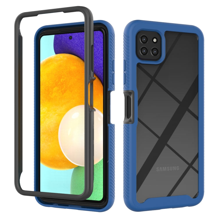 Royal blue shockproof PC+TPU phone case with raised bezel and camera-ring cutout