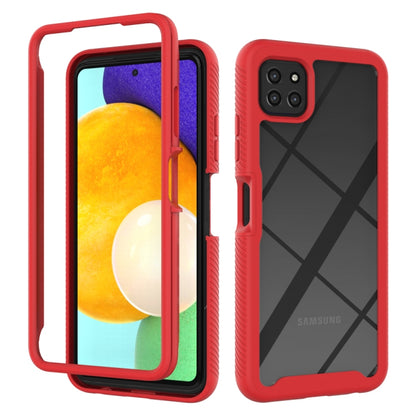 Red shockproof PC+TPU phone case with protective bumper corners and camera-ring