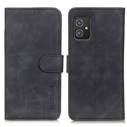 KHAZNEH black PU/TPU flip wallet case with magnetic strap and camera cutout