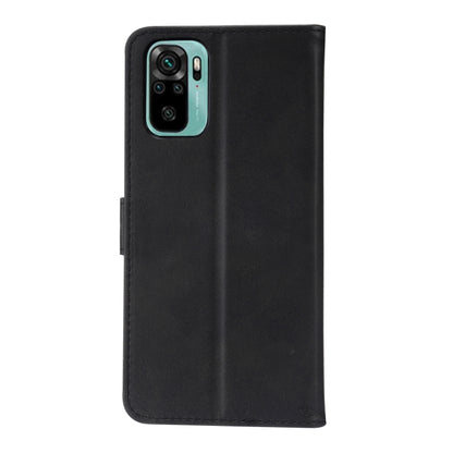 Black folio leather phone case with camera cutouts and embossed cat icon