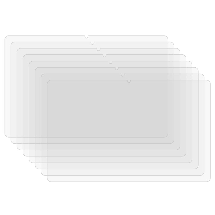 25-piece tablet tempered glass screen protector set, clear layered panels