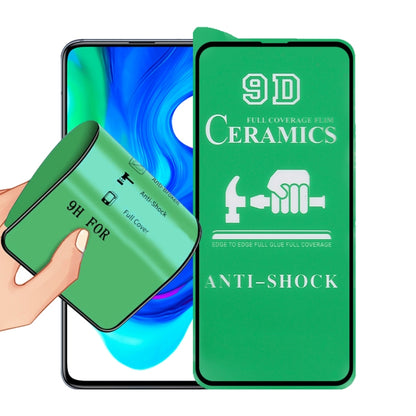 9D ceramic full-screen screen protector film with full glue, anti-shock; protector aligned to screen