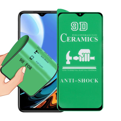 9D ceramics full-glue screen protector film, green anti-shock sheet ready to apply