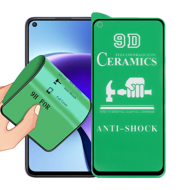 9D ceramics full-glue screen protector film, green anti-shock packaging and protector piece