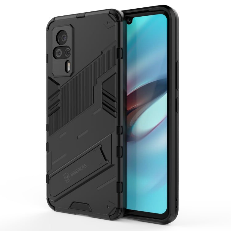 Black rugged phone case with raised edges and shockproof design for full device coverage
