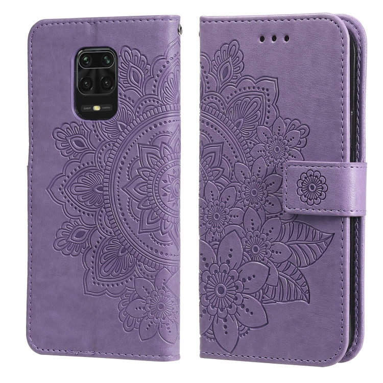 Light purple PU leather phone wallet case with embossed floral design and magnetic strap