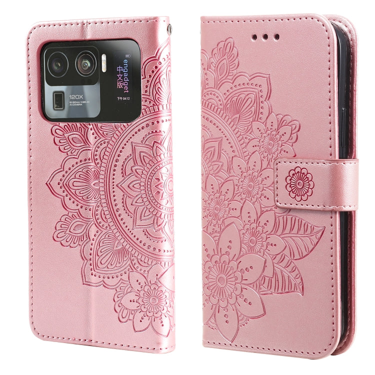 Light purple PU leather wallet case with embossed floral mandala, flip cover and camera window.