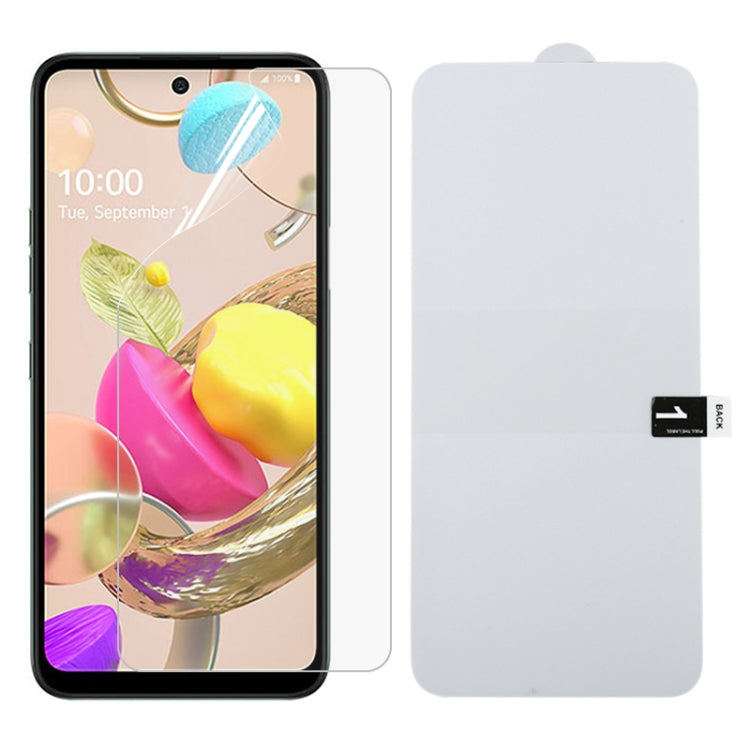 Clear hydrogel full screen protector with phone front screen film and backing sheet