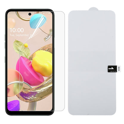 Clear hydrogel full screen protector with phone front screen film and backing sheet