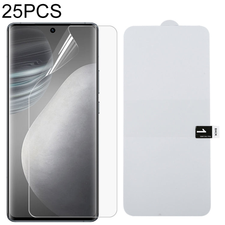 Hydrogel full-screen protector film set, clear film on smartphone with dark display
