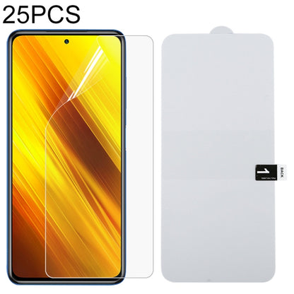Full-screen hydrogel film screen protector, 25-pack, clear flexible film and card