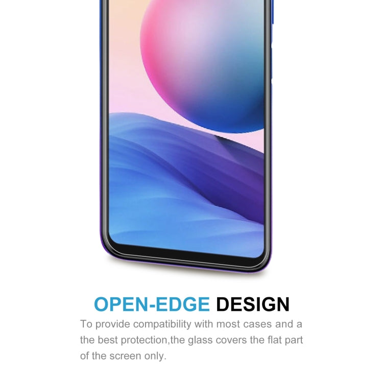 Tempered glass screen protector aligned to a smartphone front