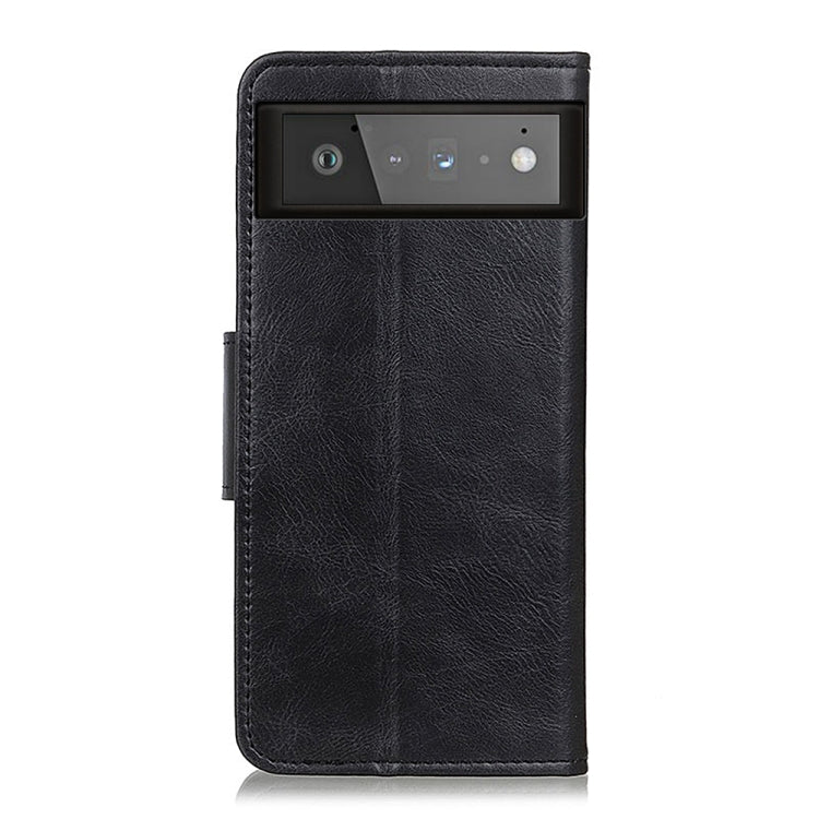 Mirren crazy horse leather flip case, black with camera and port cutouts
