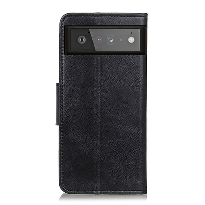 Mirren crazy horse leather flip case, black with camera and port cutouts