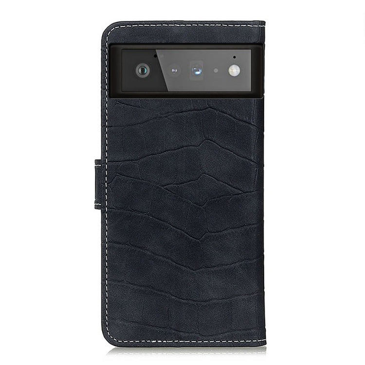 Crocodile-textured flip leather phone case, black with cutout window on back