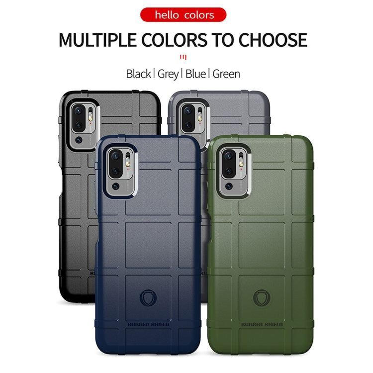 Rugged shockproof TPU phone cases in black, grey, blue, and green, front and back views.