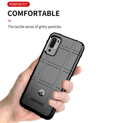 Gray rugged shockproof TPU phone case with textured grip and dual camera cutout.