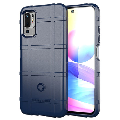Blue rugged shockproof TPU phone case, full coverage with dual camera cutouts.
