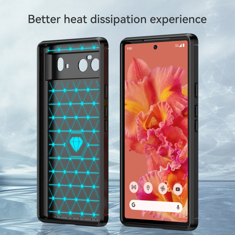 Black brushed texture TPU phone case with carbon-fiber pattern, heat-dissipation detail